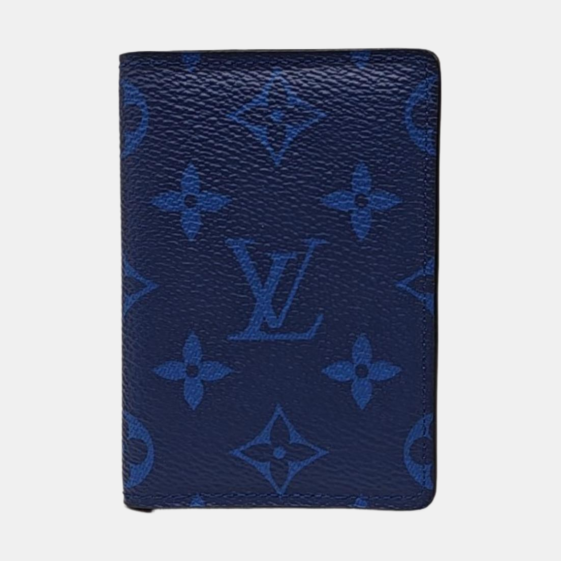 Monogram Coated Canvas Card Holder Mini Blue