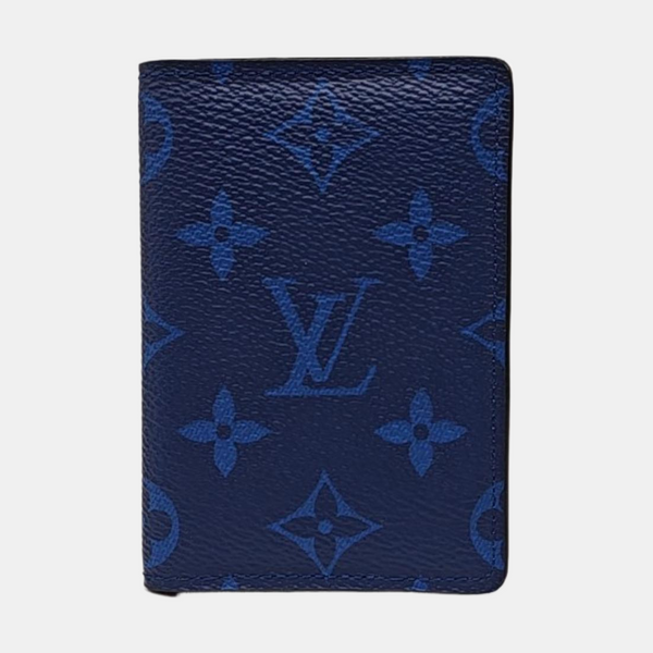Monogram Coated Canvas Card Holder Mini Blue