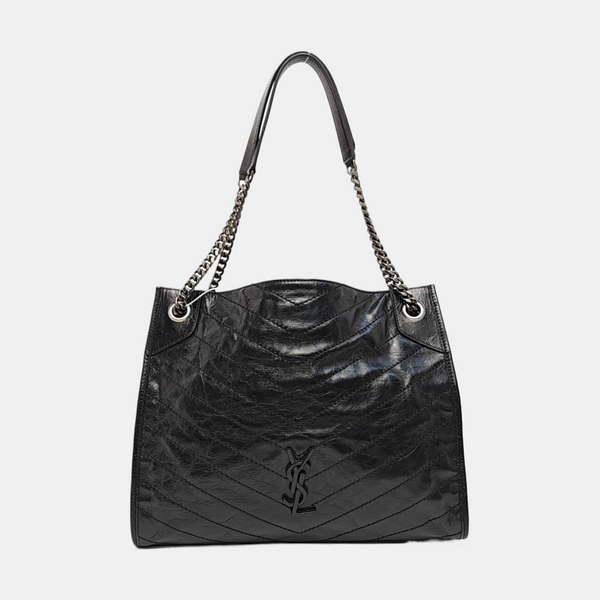 NIKI Large Chevron Leather Blue
