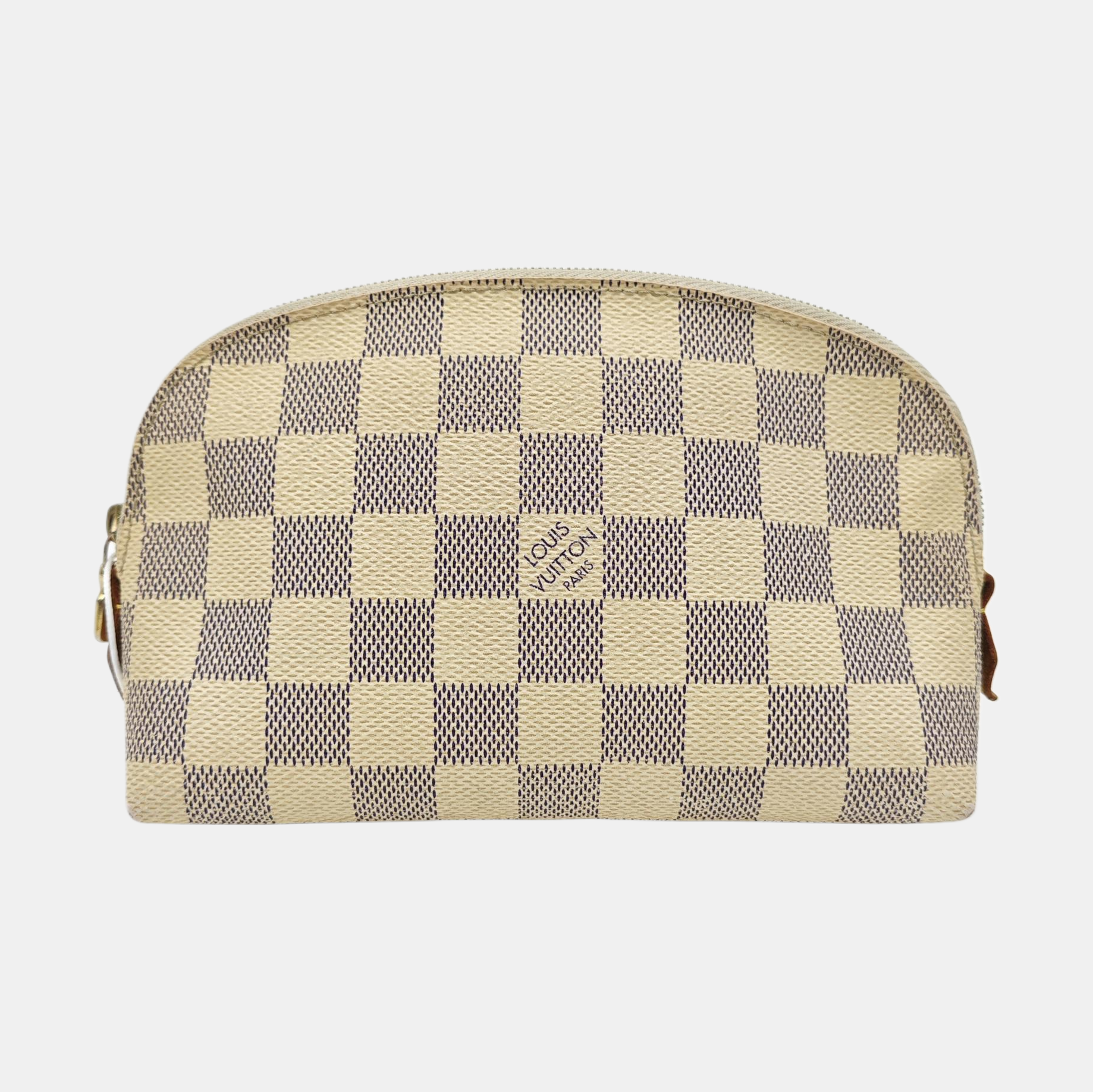 COSMETIC PM Damier Azur Coated Canvas White