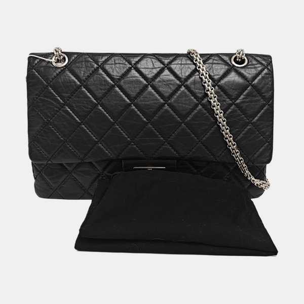2.55 Maxi Quilted Calfskin Black