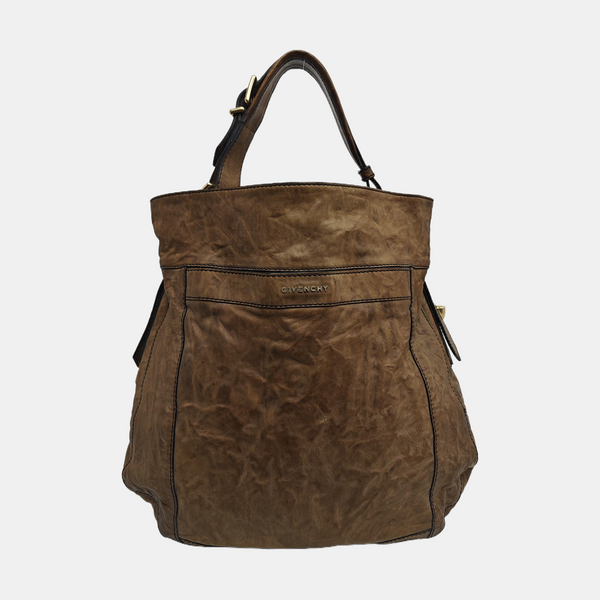 Calfskin Shoulder Bag Brown