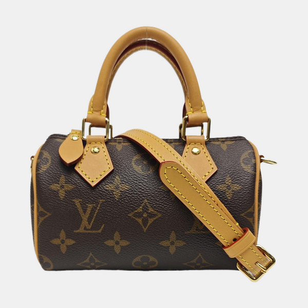 SPEEDY Nano Monogram Coated Canvas Brown