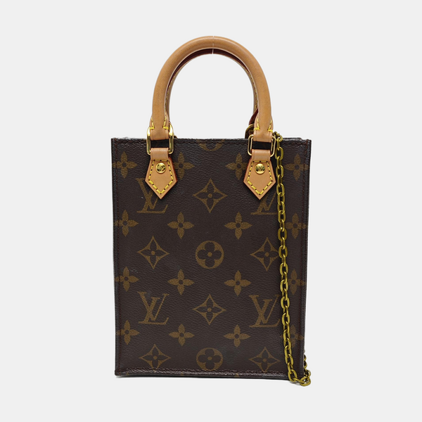 SAC PLAT Mini Monogram Coated Canvas Brown