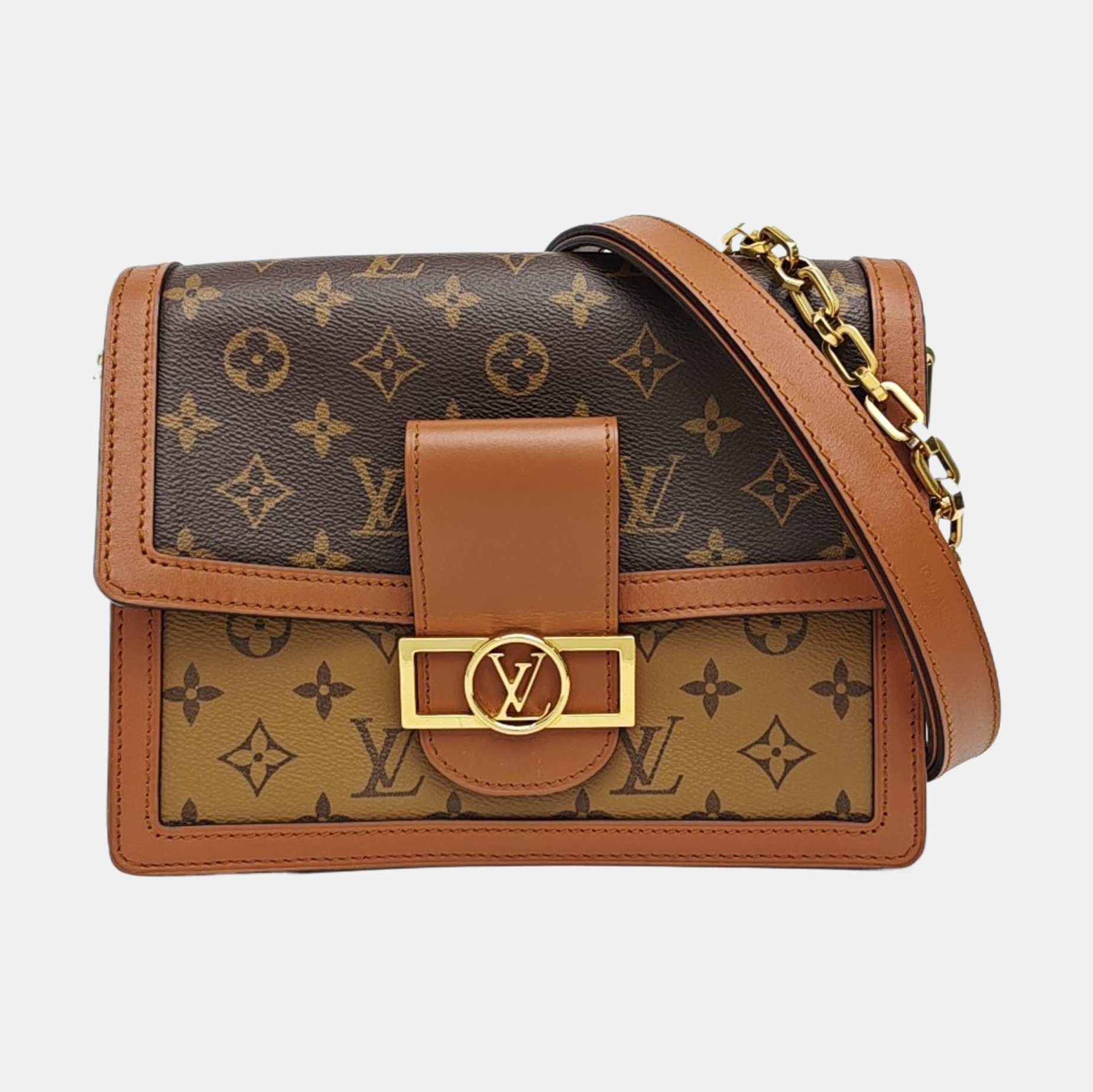DAUPHINE MM Monogram Coated Canvas Brown