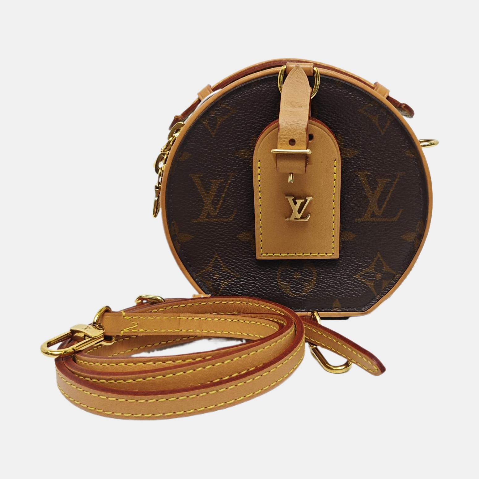 BOITE CHAPEAU Mini Monogram Coated Canvas Brown