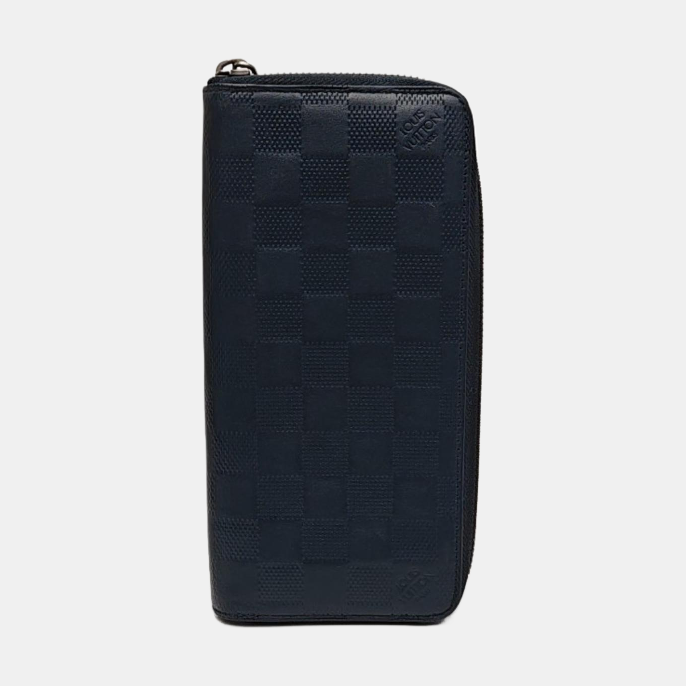 ZIPPY Damier Calfskin Blue Wallet