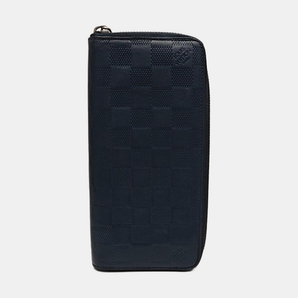 ZIPPY Damier Calfskin Blue Wallet