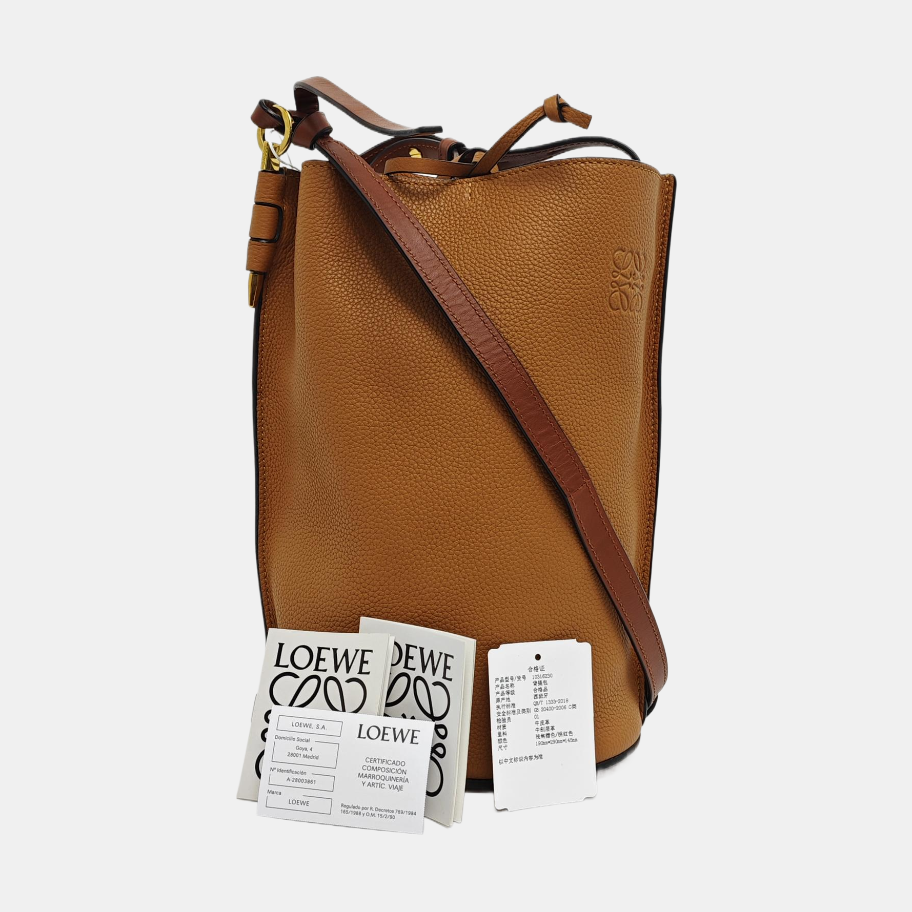 Authenticated pre-owned  Gate Calfskin Brown - Bucket Bag at Looply