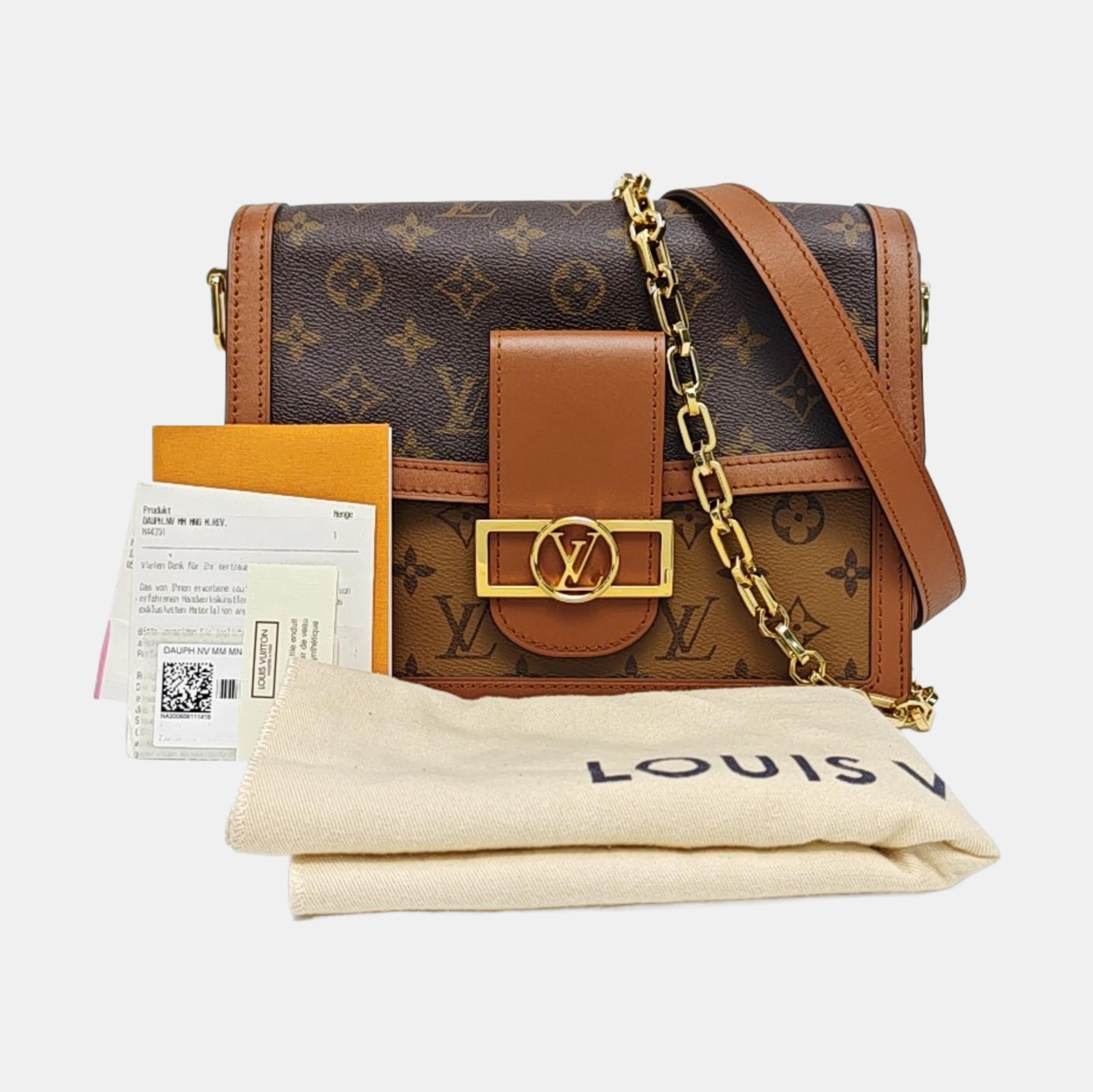 DAUPHINE MM Monogram Coated Canvas Brown