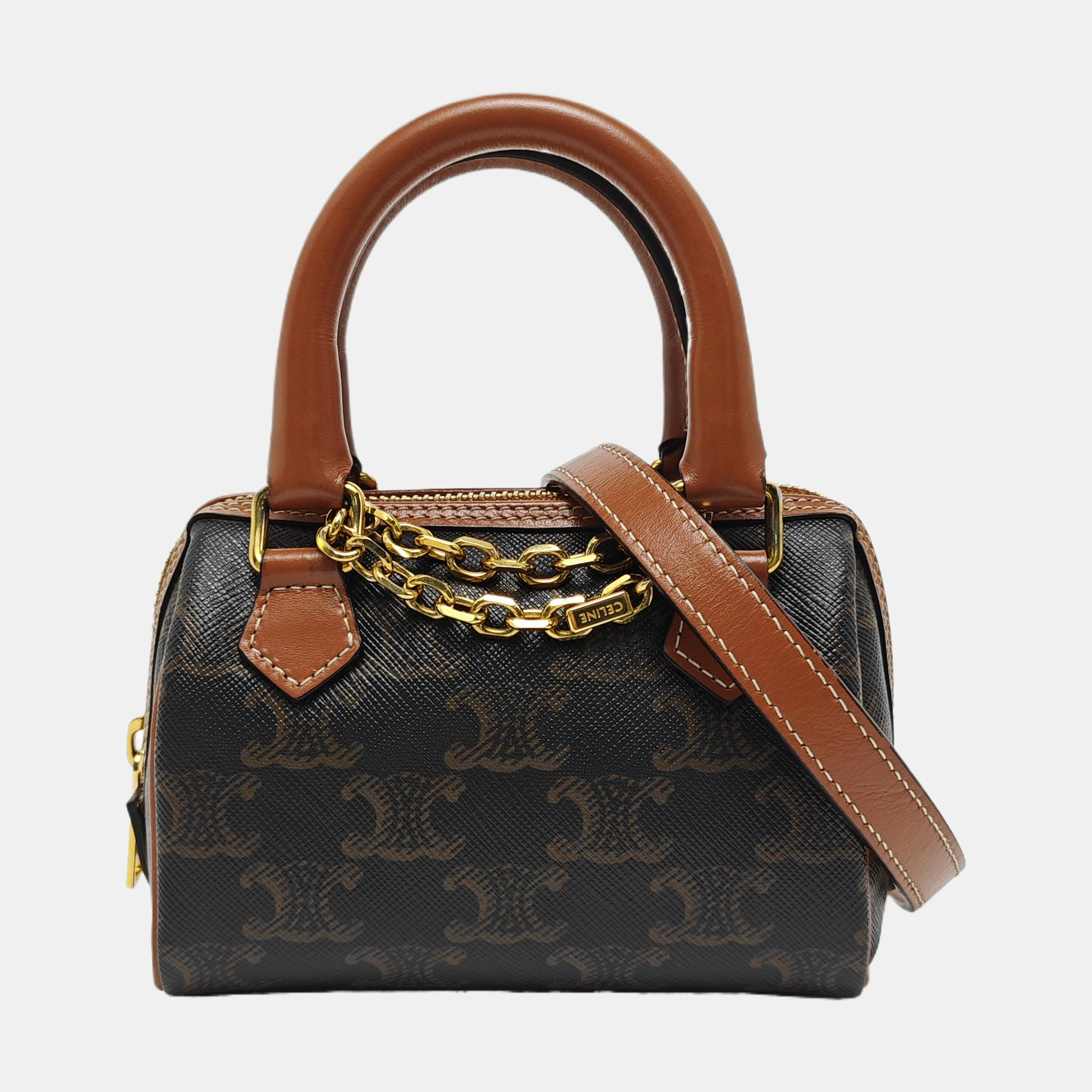 TRIOMPHE CANVAS Mini Coated Canvas Brown
