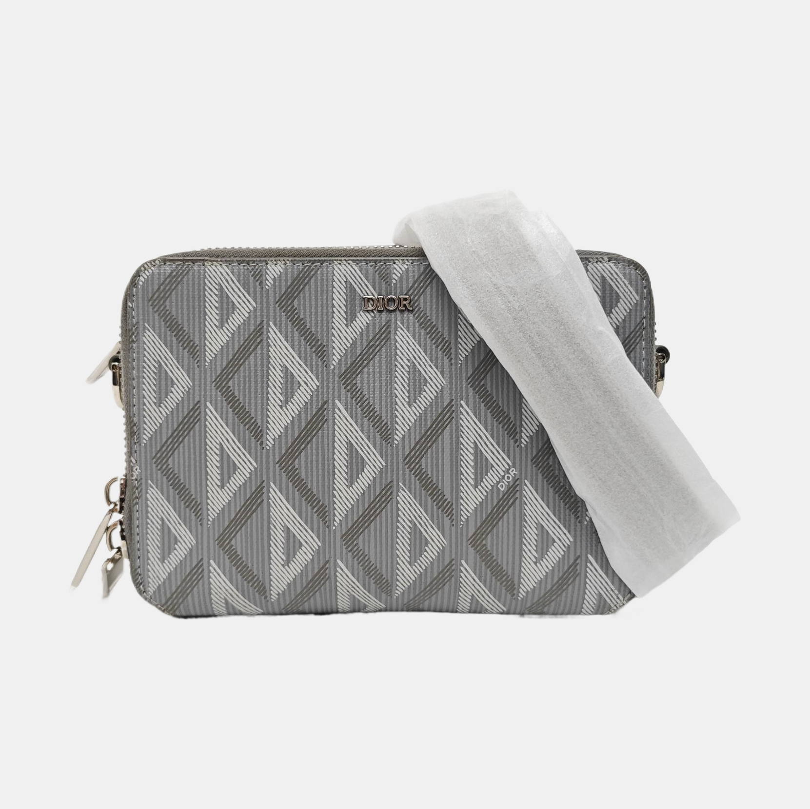 Coated Canvas Shoulder Bag Gray