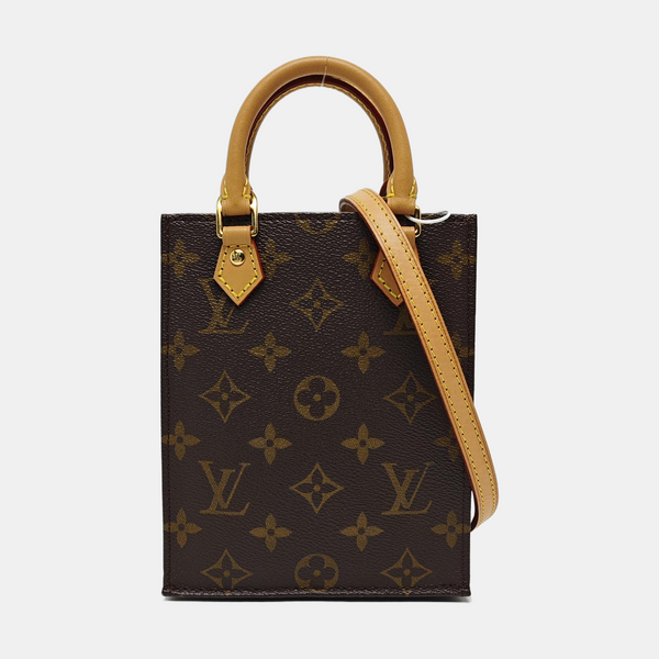 SAC PLAT Mini Monogram Coated Canvas Brown