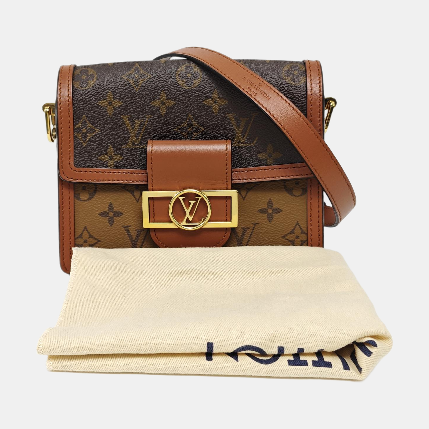 DAUPHINE Mini Monogram Coated Canvas Brown