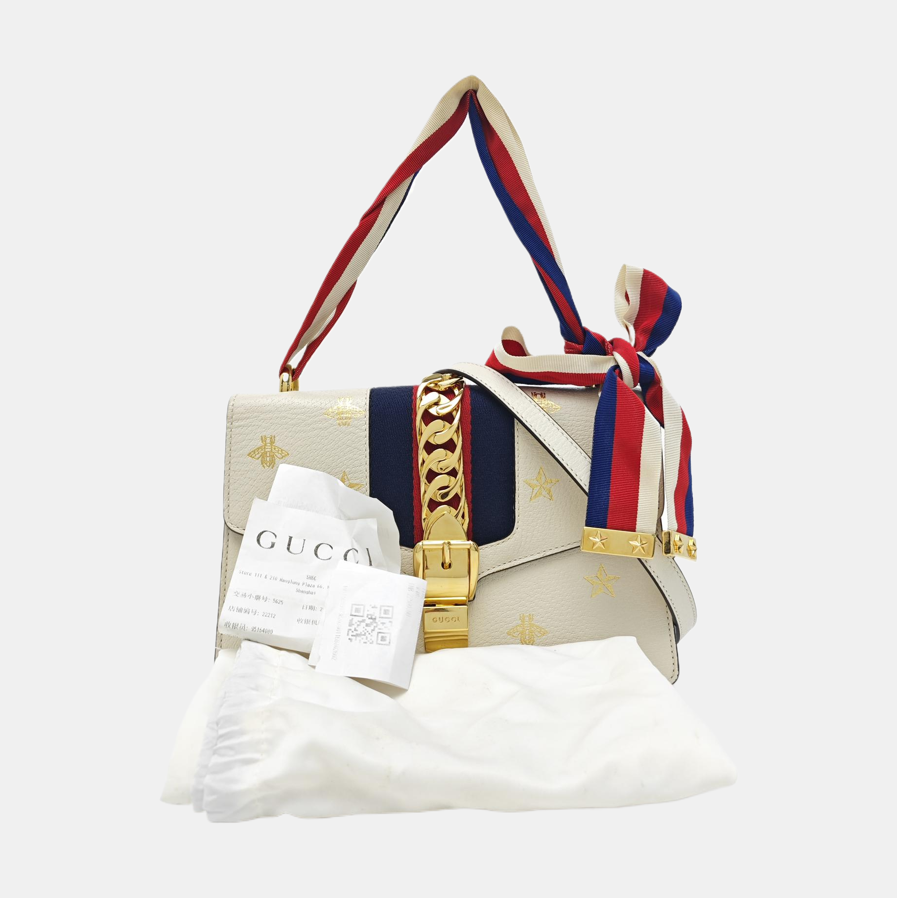 Calfskin Shoulder Bag Small White