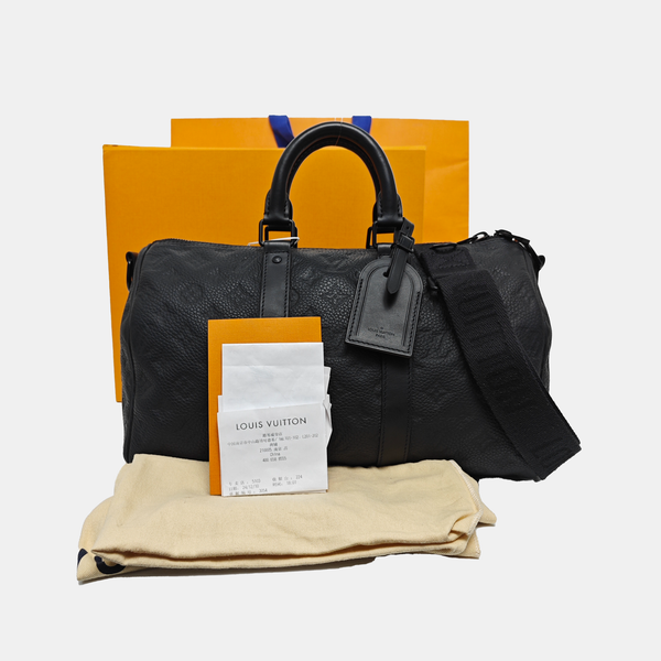 KEEPALL 35 Monogram Calfskin Black