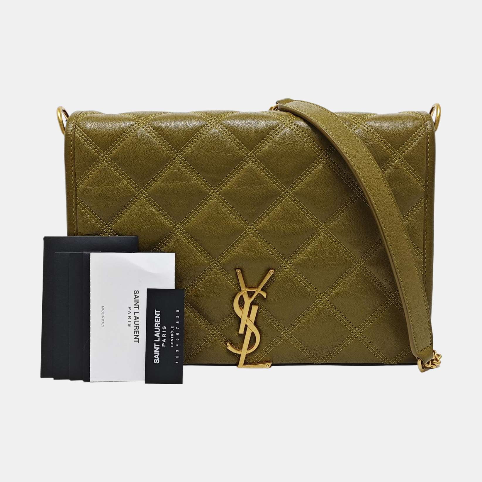 BECKY Mini Quilted Lambskin Green