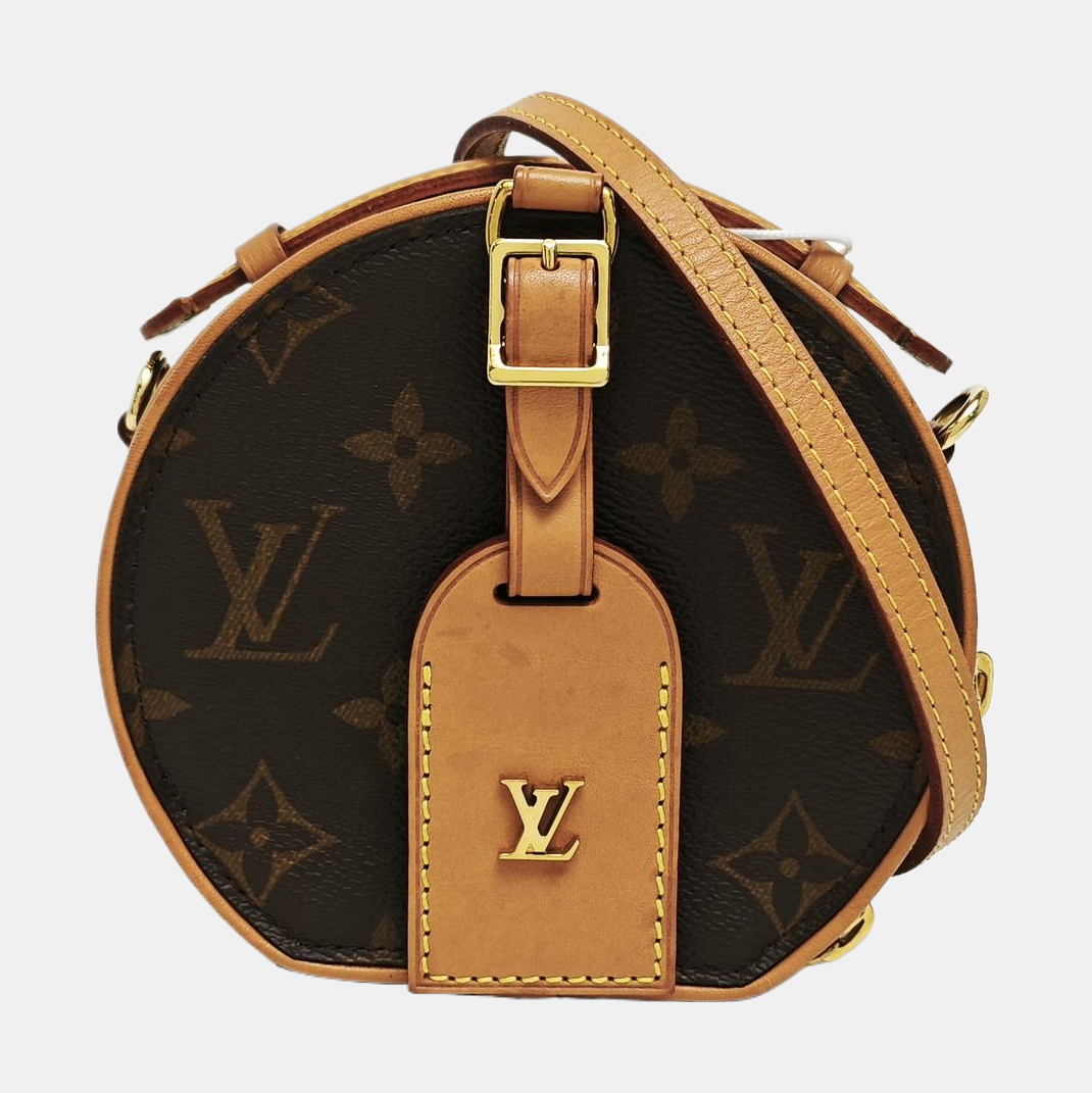 BOITE CHAPEAU Mini Monogram Coated Canvas Brown