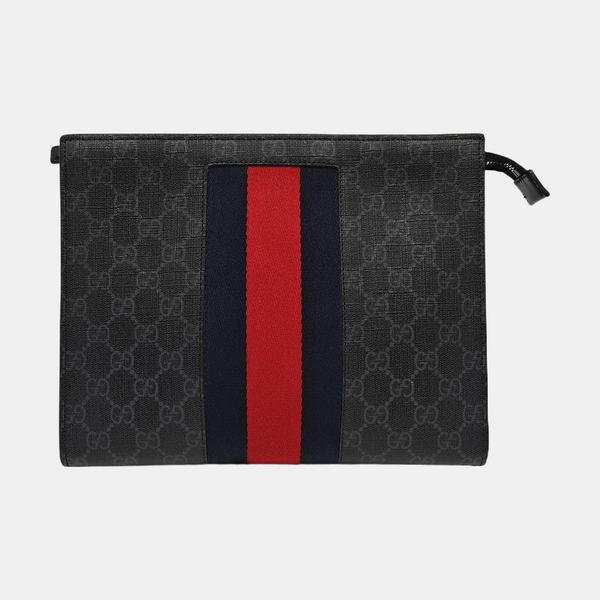GG Supreme Monogram Coated Canvas Gray