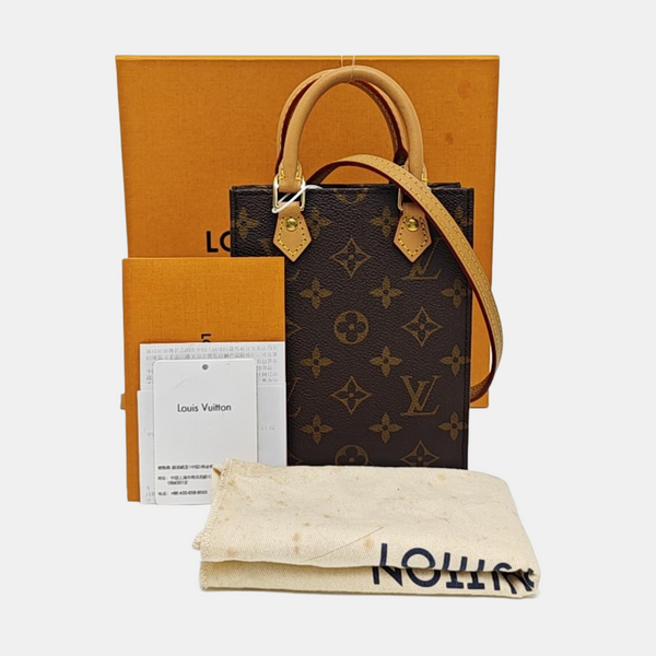 SAC PLAT Mini Monogram Coated Canvas Brown