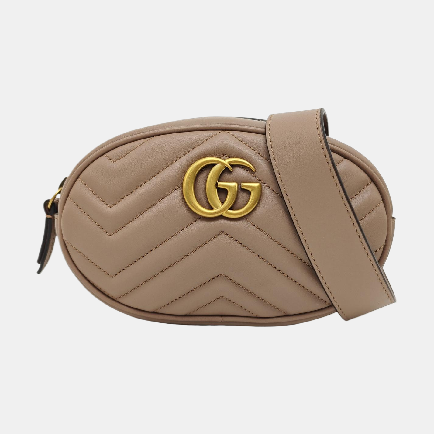GG Marmont Super Mini Quilted Calfskin Beige