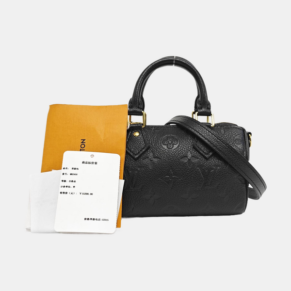 SPEEDY Nano Monogram Calfskin Black