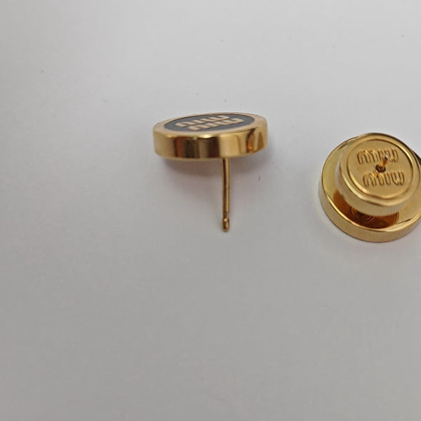 Metal Black Stud Earrings