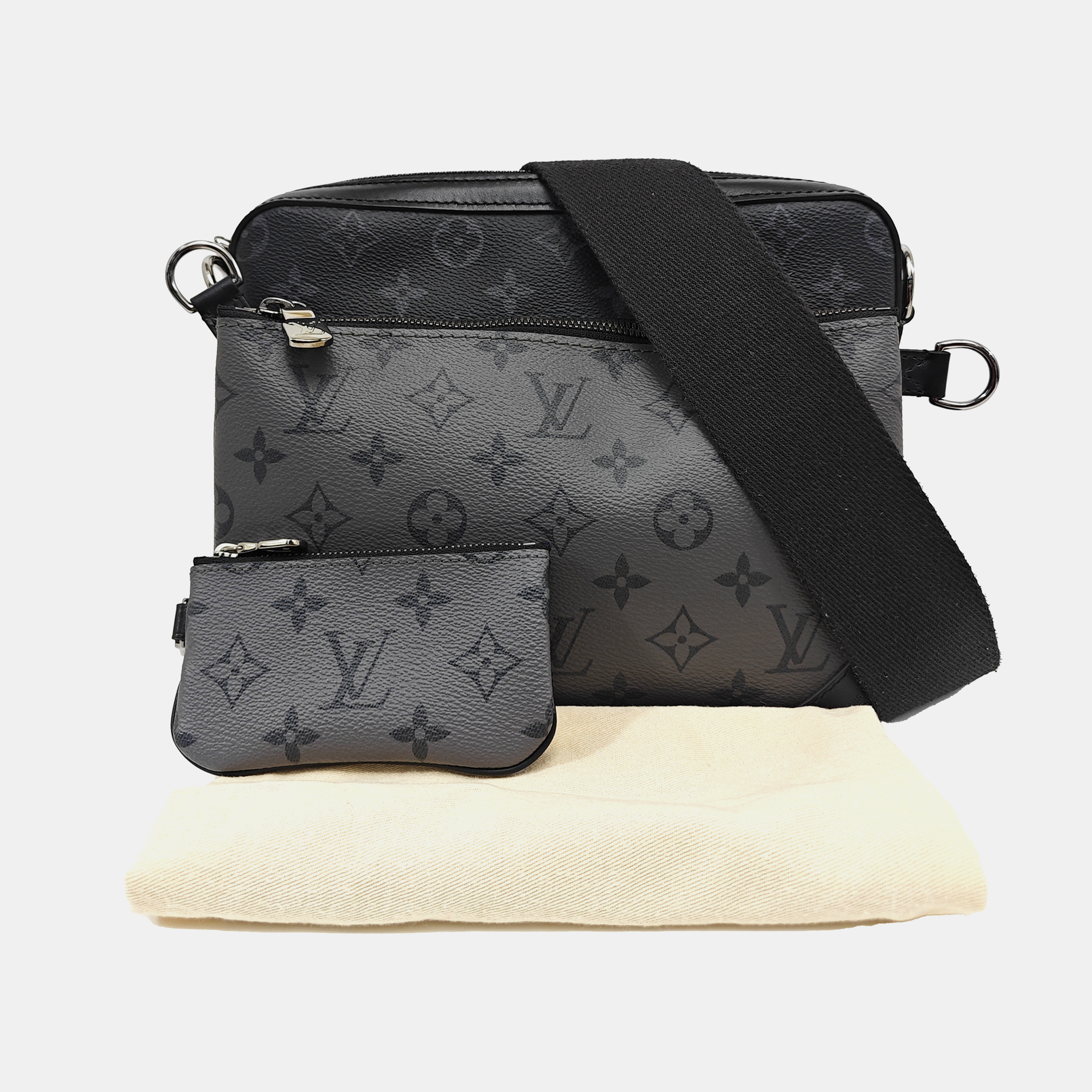 TRIO Monogram Coated Canvas Gray