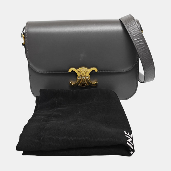 TRIOMPHE Medium Calfskin Gray