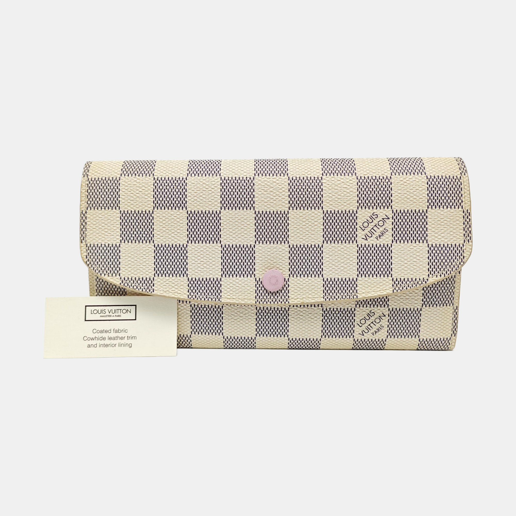 EMILIE Damier Azur Coated Canvas White Wallet