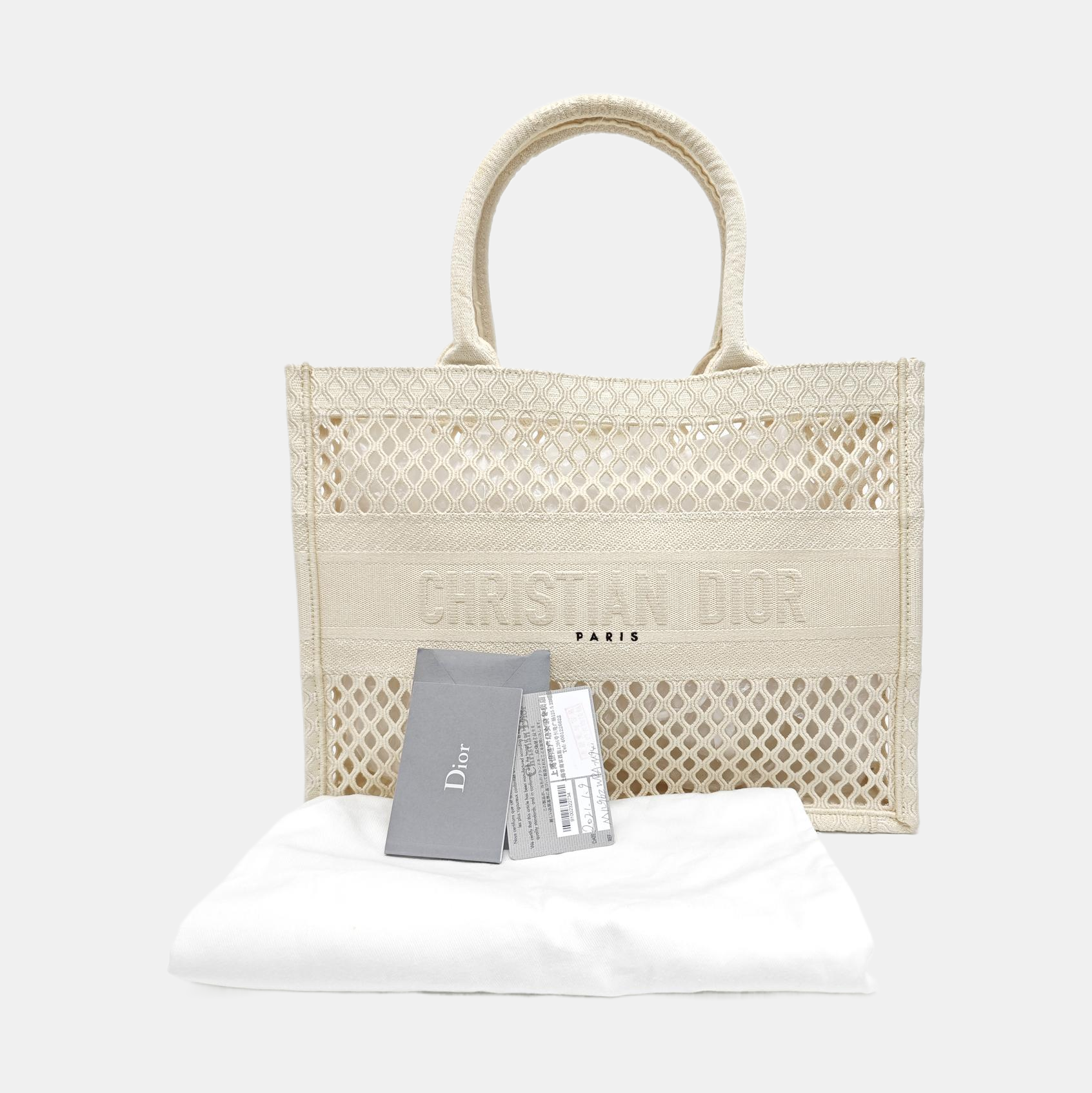 Book Tote Medium Fabric White