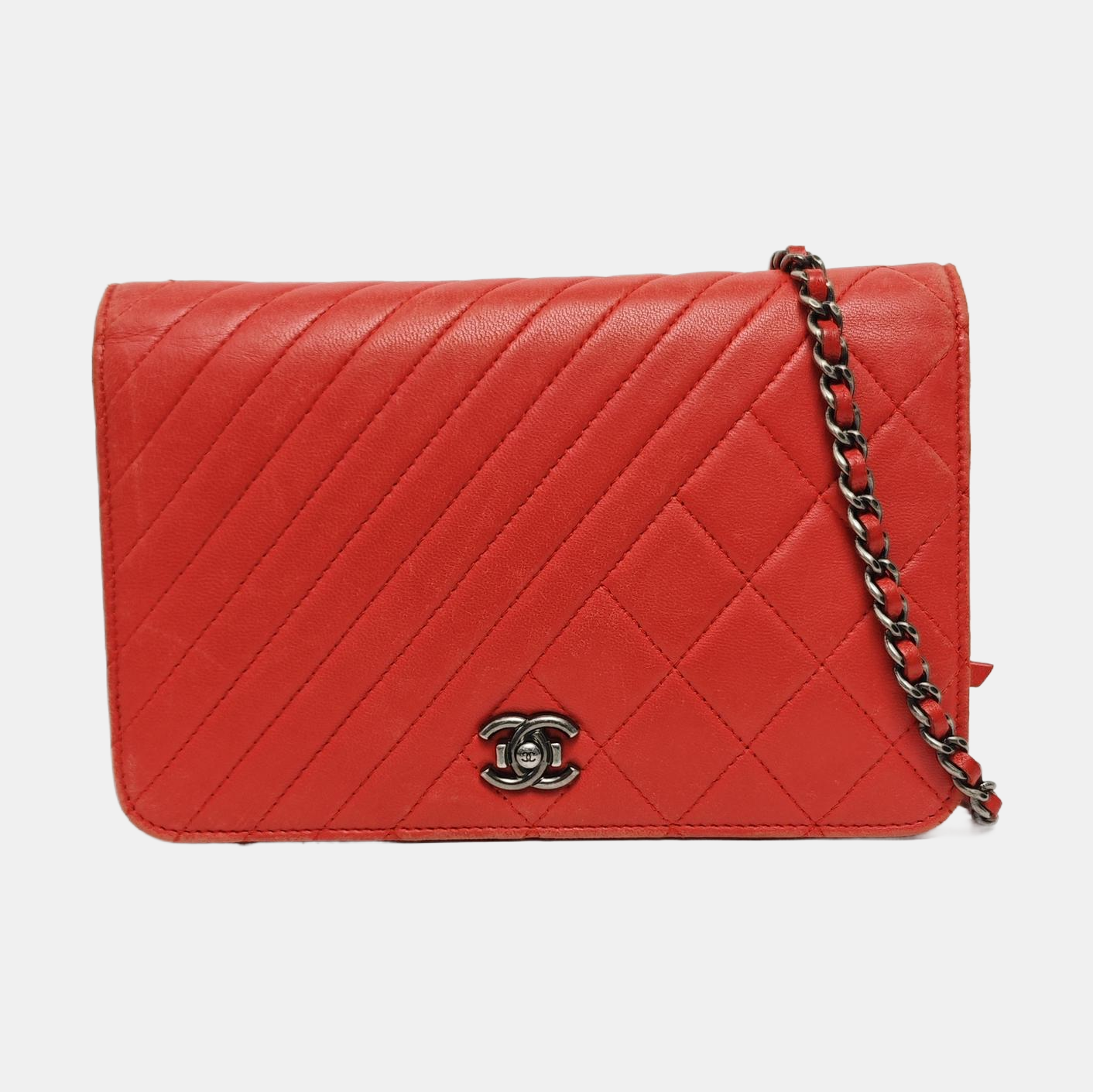 WOC Quilted Lambskin Red