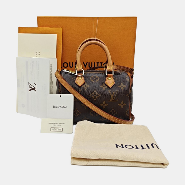 SPEEDY Nano Monogram Coated Canvas Brown