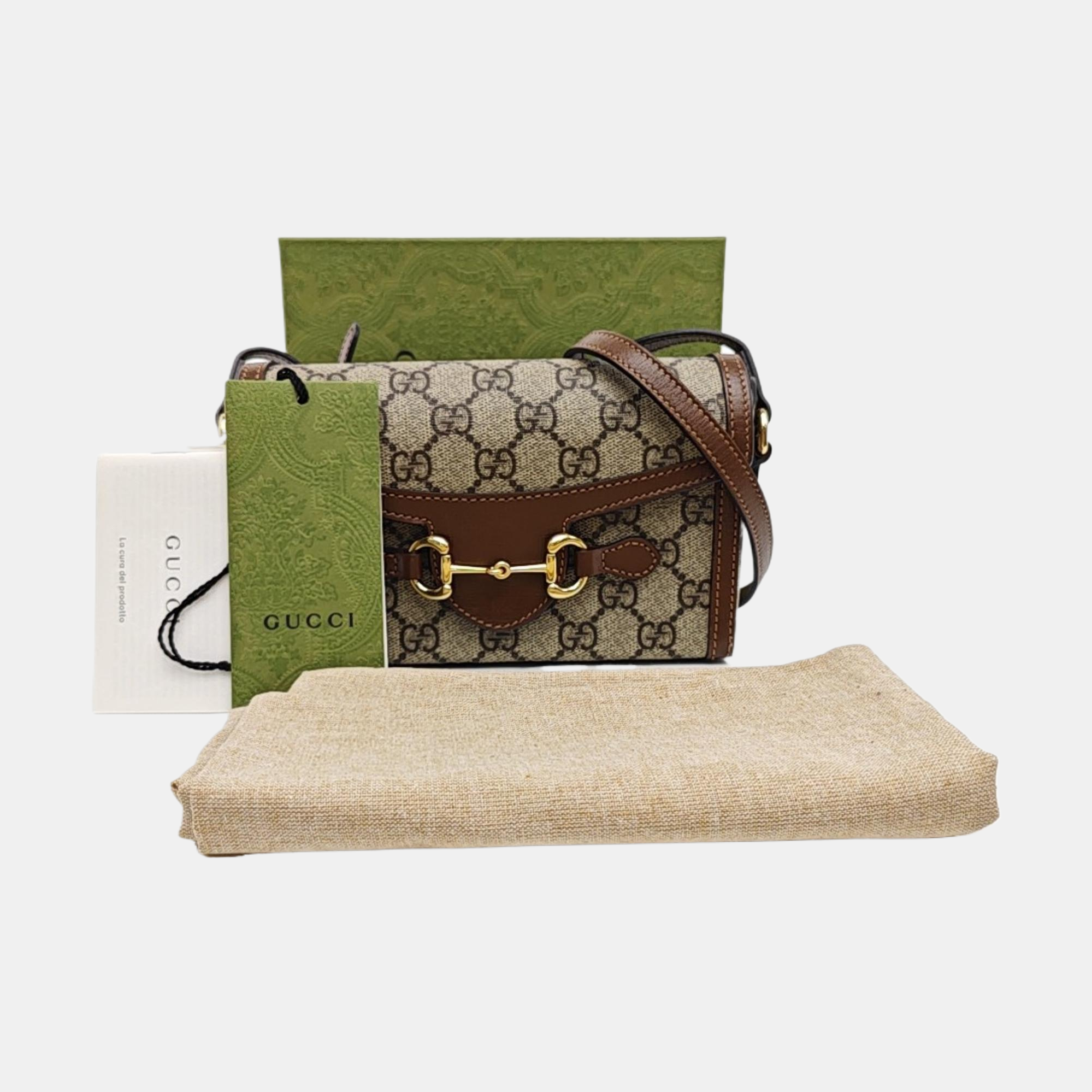 Horsebit 1955 Mini Monogram Coated Canvas Beige