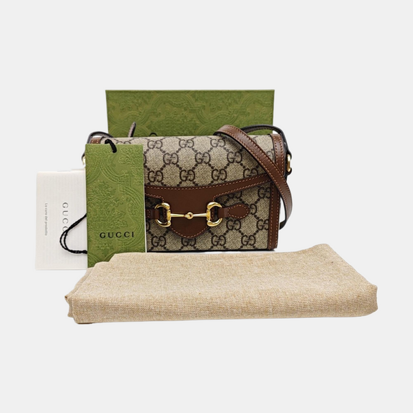 Horsebit 1955 Mini Monogram Coated Canvas Beige