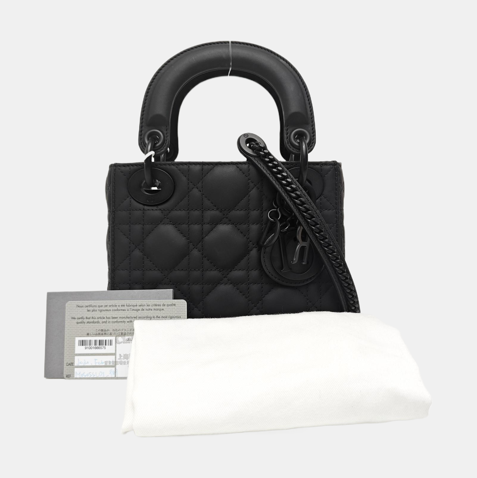 Lady Dior Mini Cannage Calfskin Black