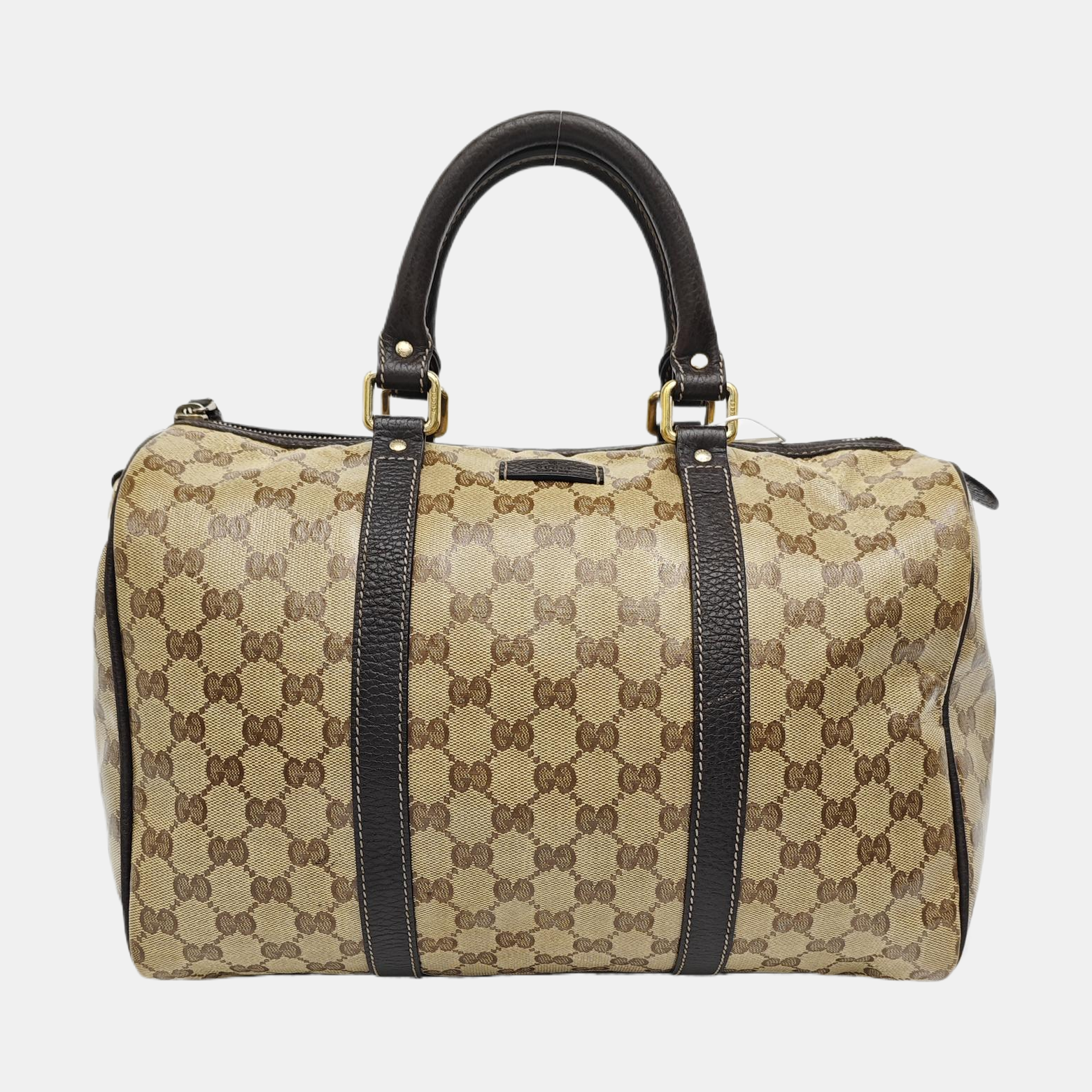 Joy Medium Monogram Coated Canvas Brown