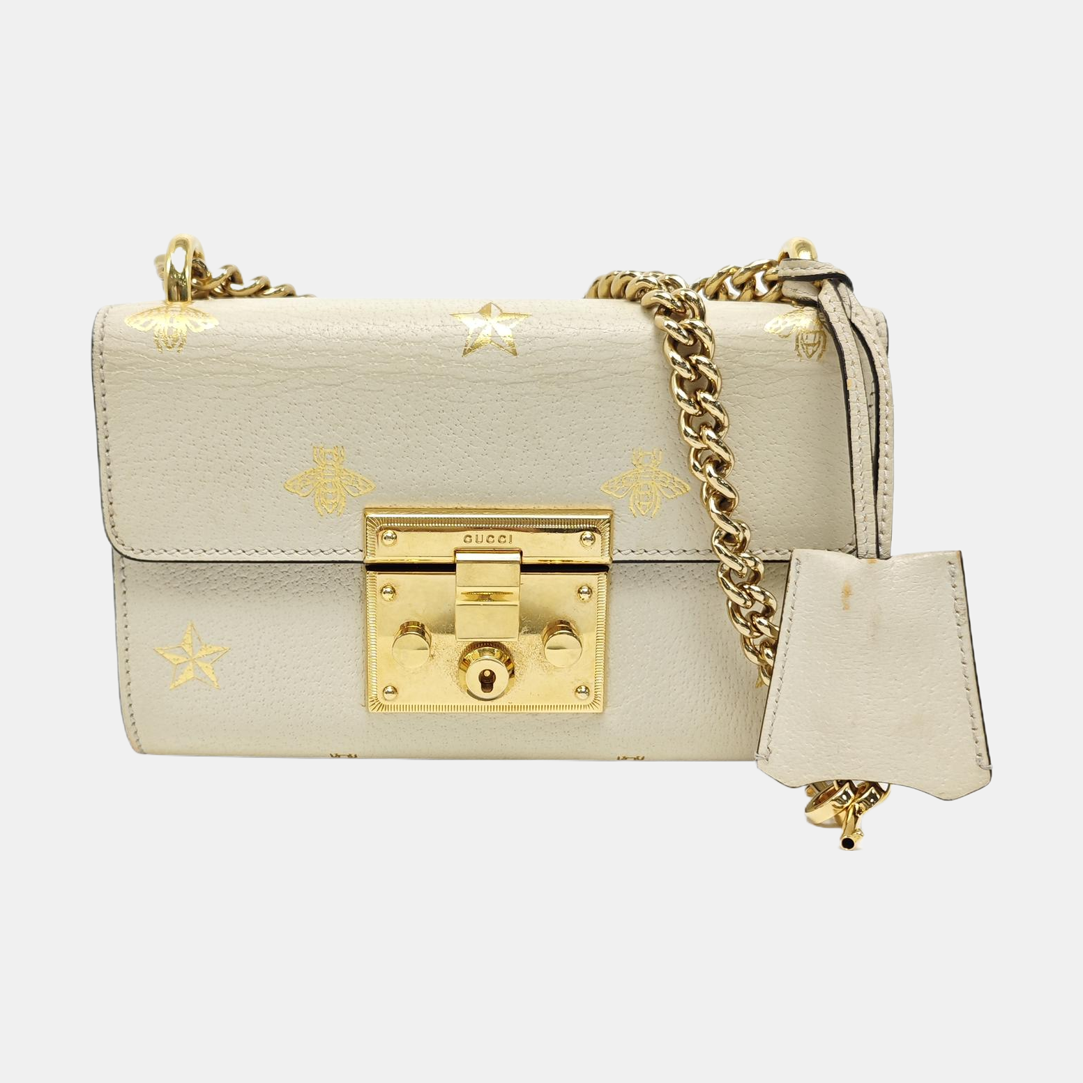 Padlock Small Calfskin White