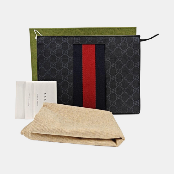 GG Supreme Monogram Coated Canvas Gray