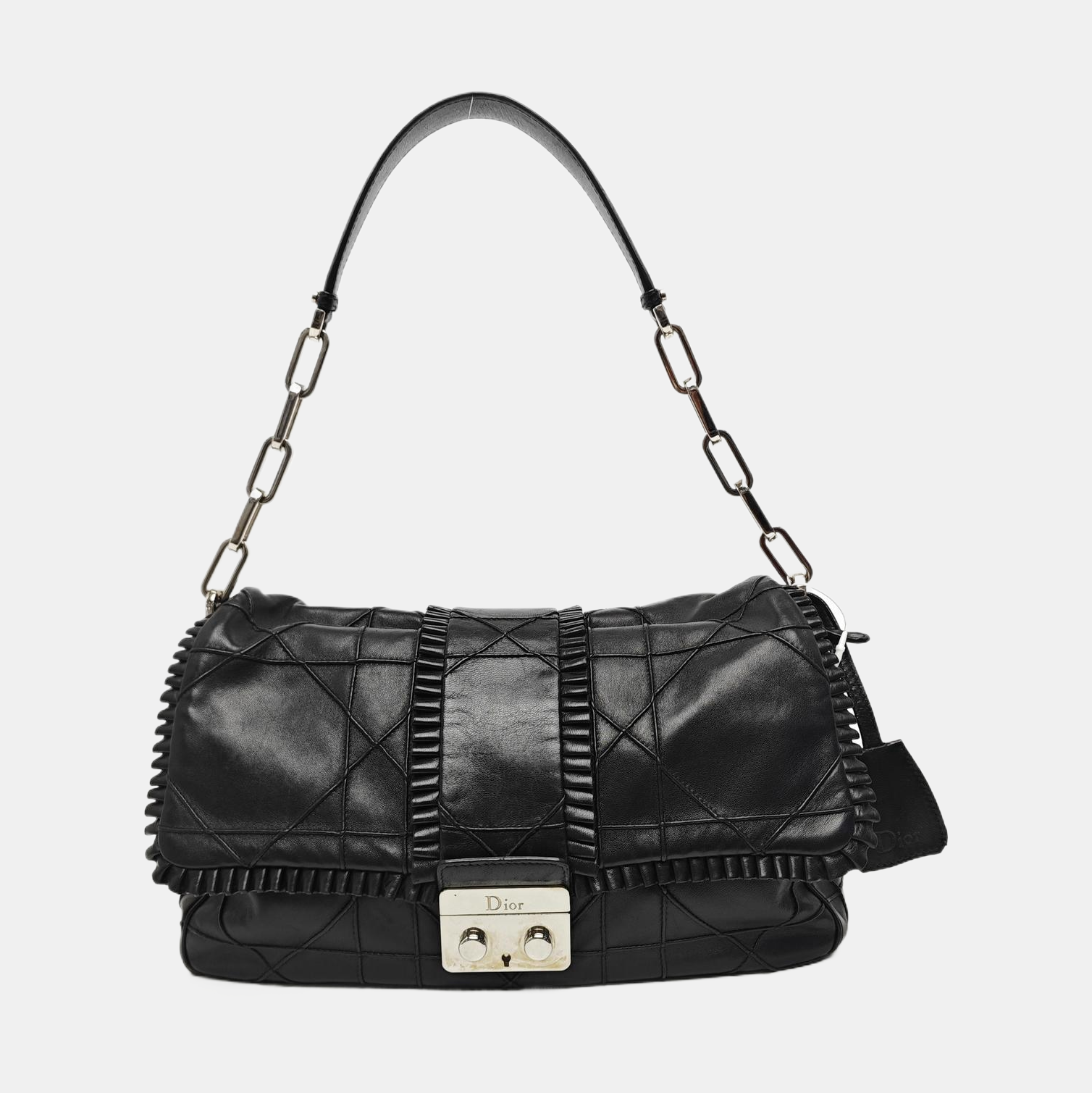 New Lock Cannage Calfskin Black