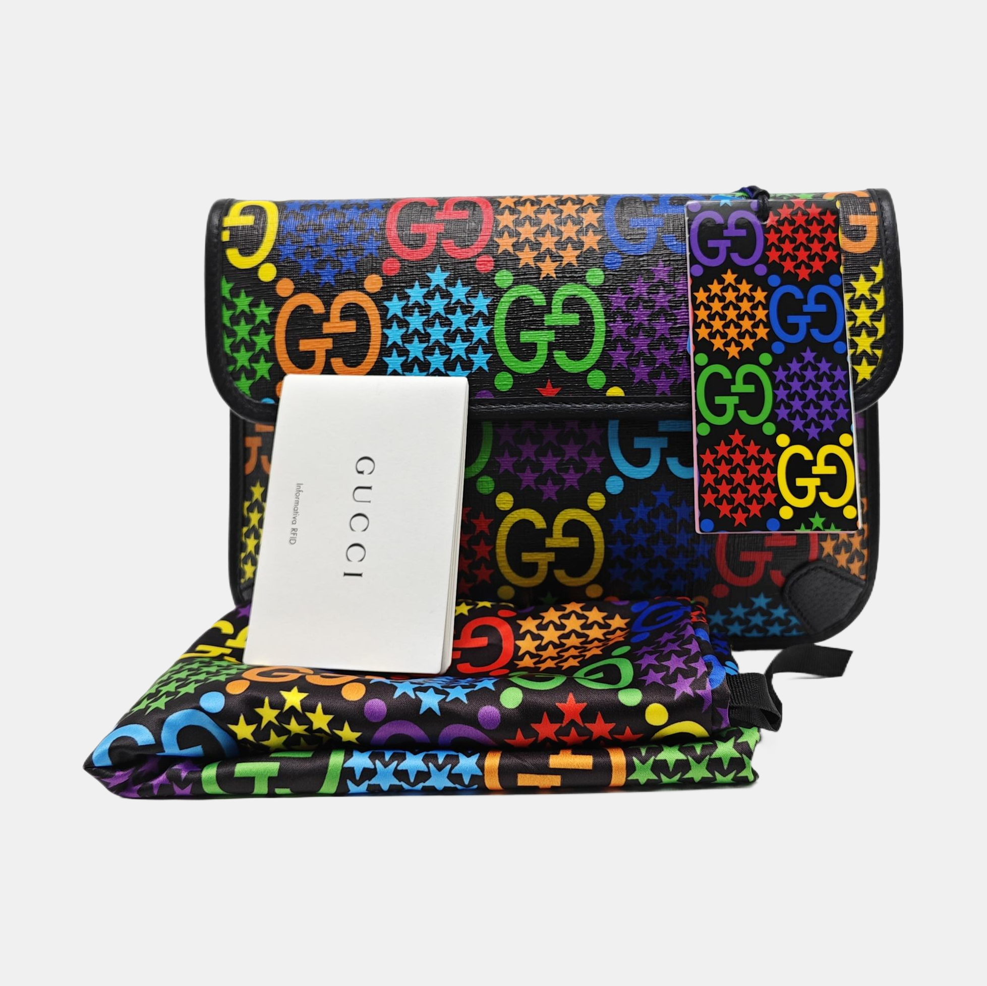 Psychedelic Monogram Coated Canvas Black