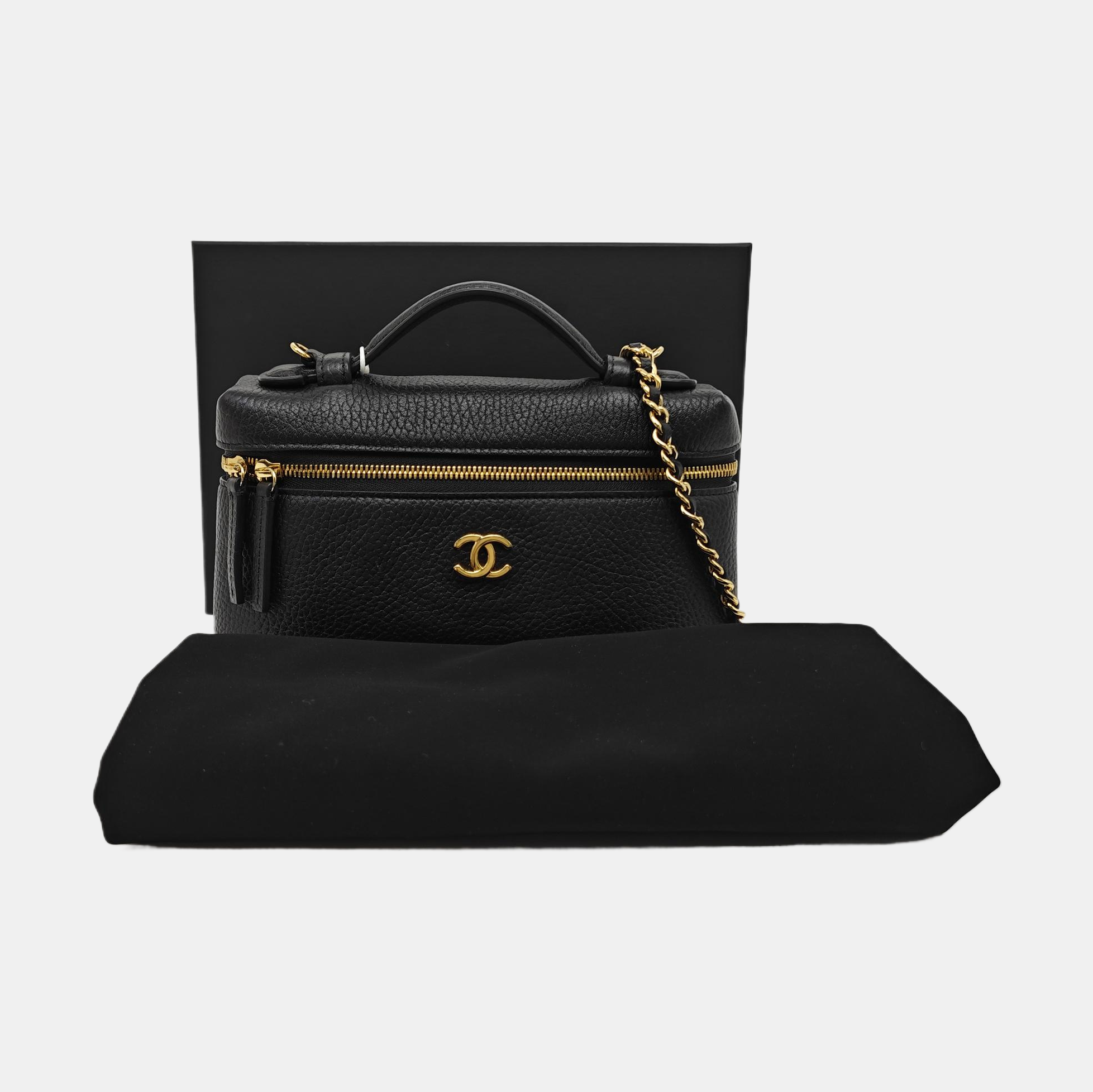 Calfskin Shoulder Bag Small Black