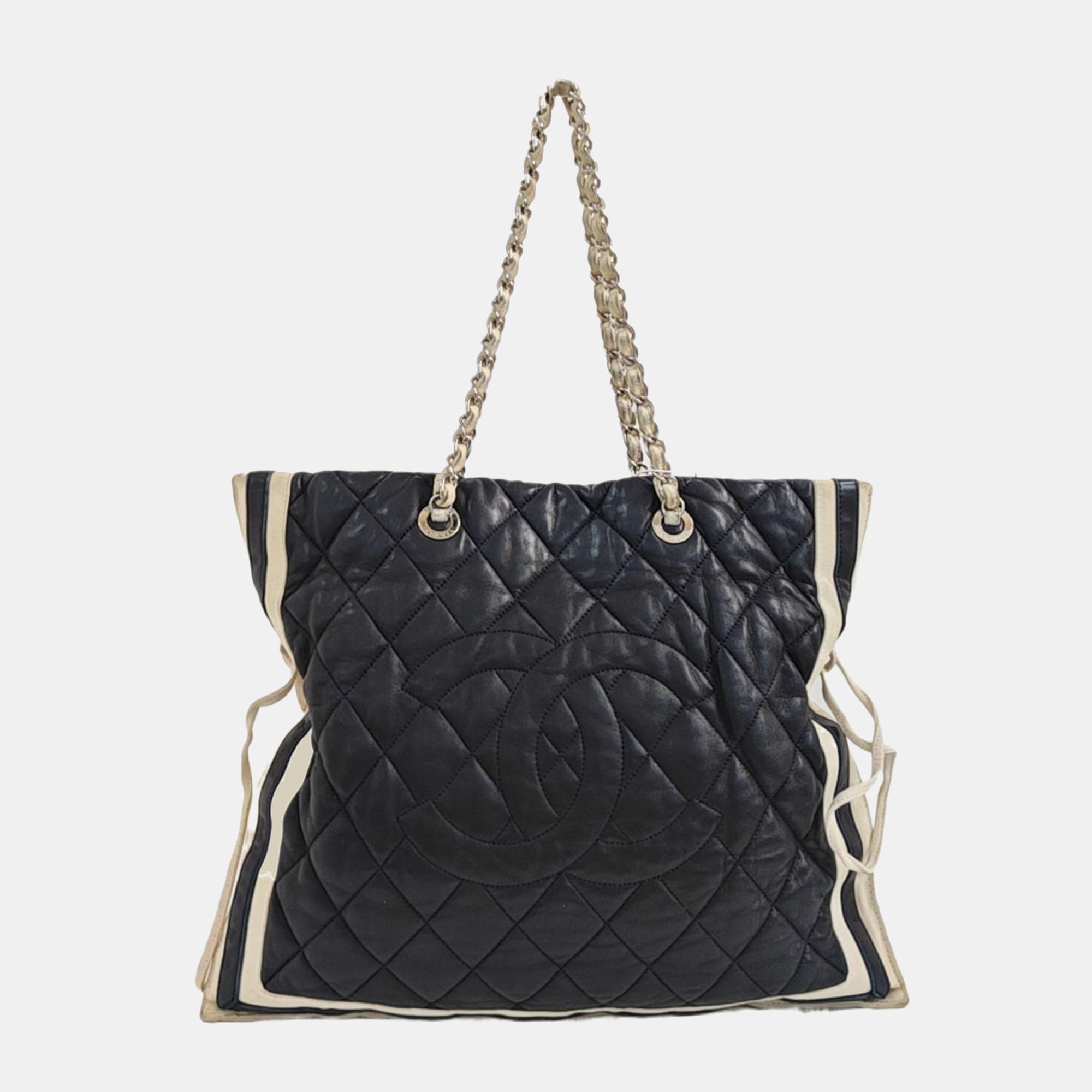 Quilted Lambskin Tote Bag Blue