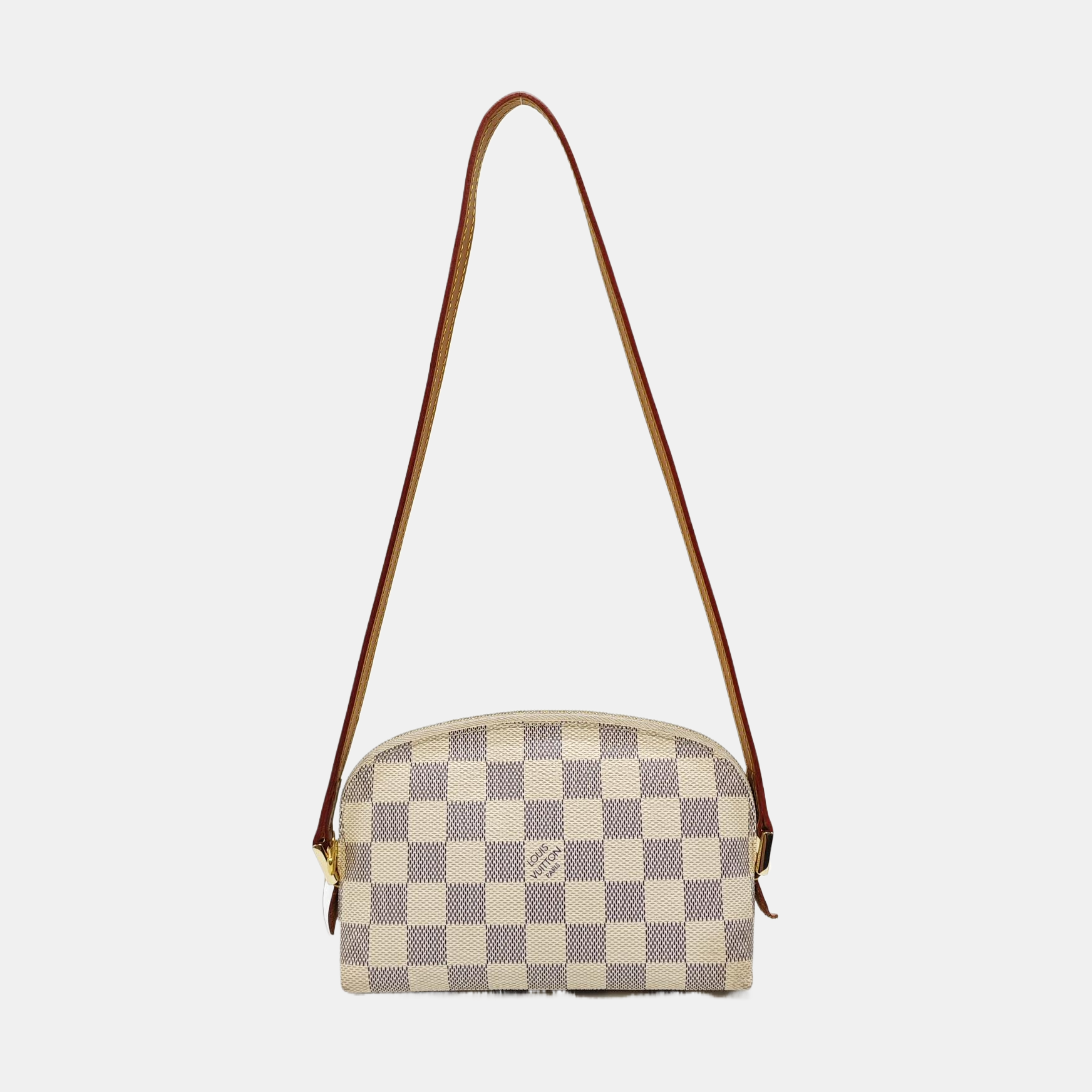 COSMETIC PM Damier Azur Coated Canvas White