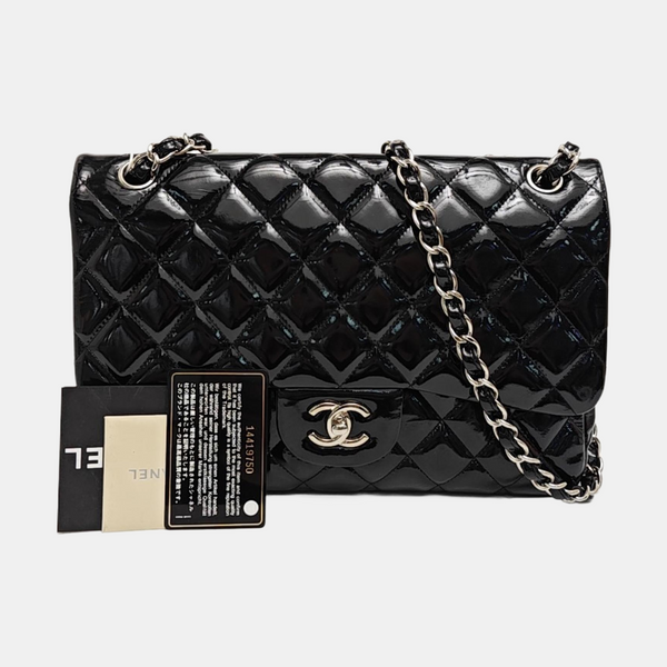 CLASSIC FLAP Jumbo Quilted Patent Leather Black