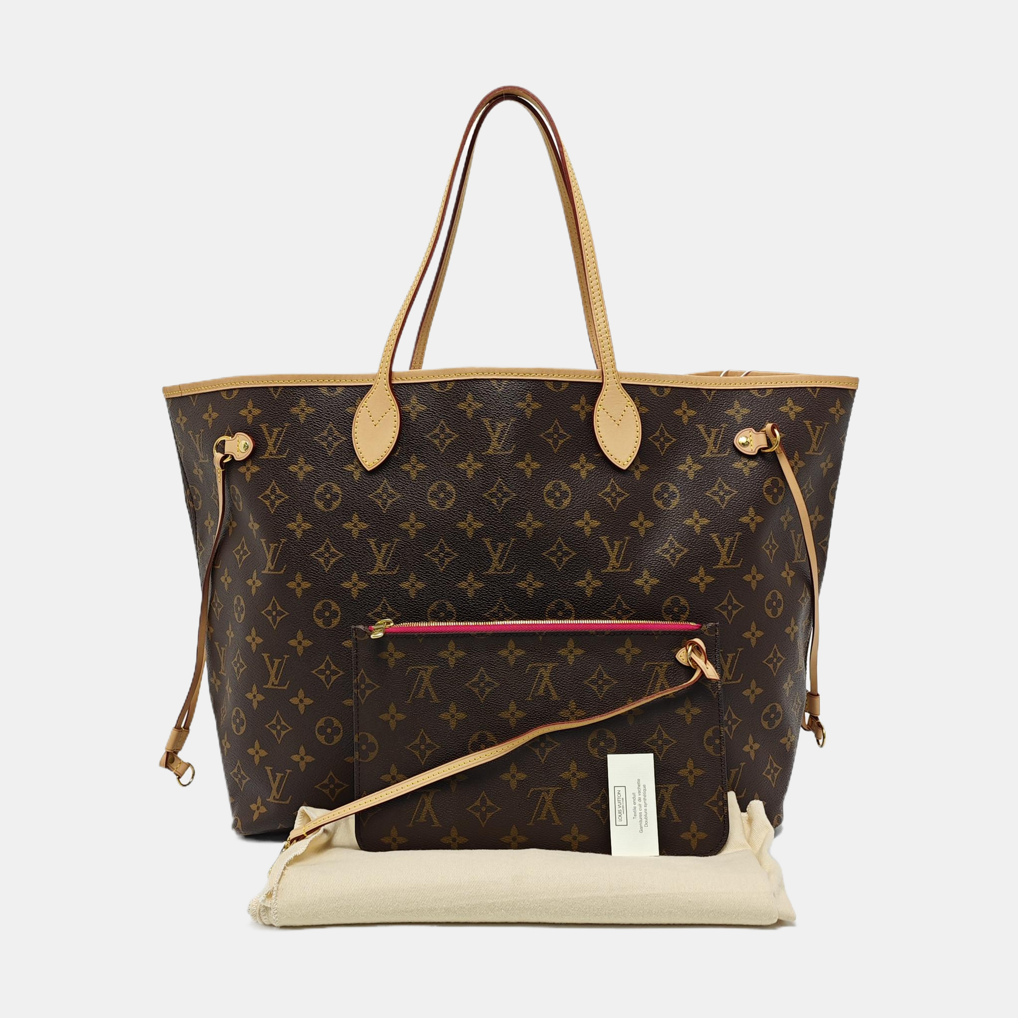 NEVERFULL GM Monogram Coated Canvas Brown