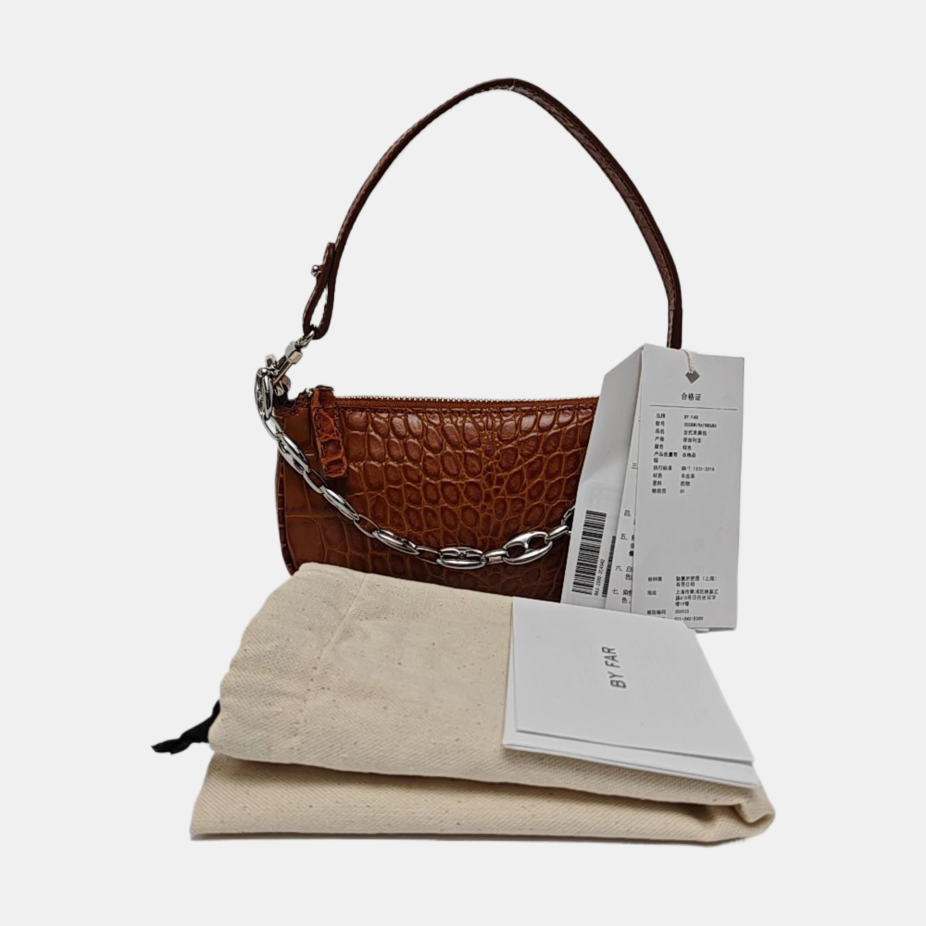 Calfskin Top Handle Bag Brown
