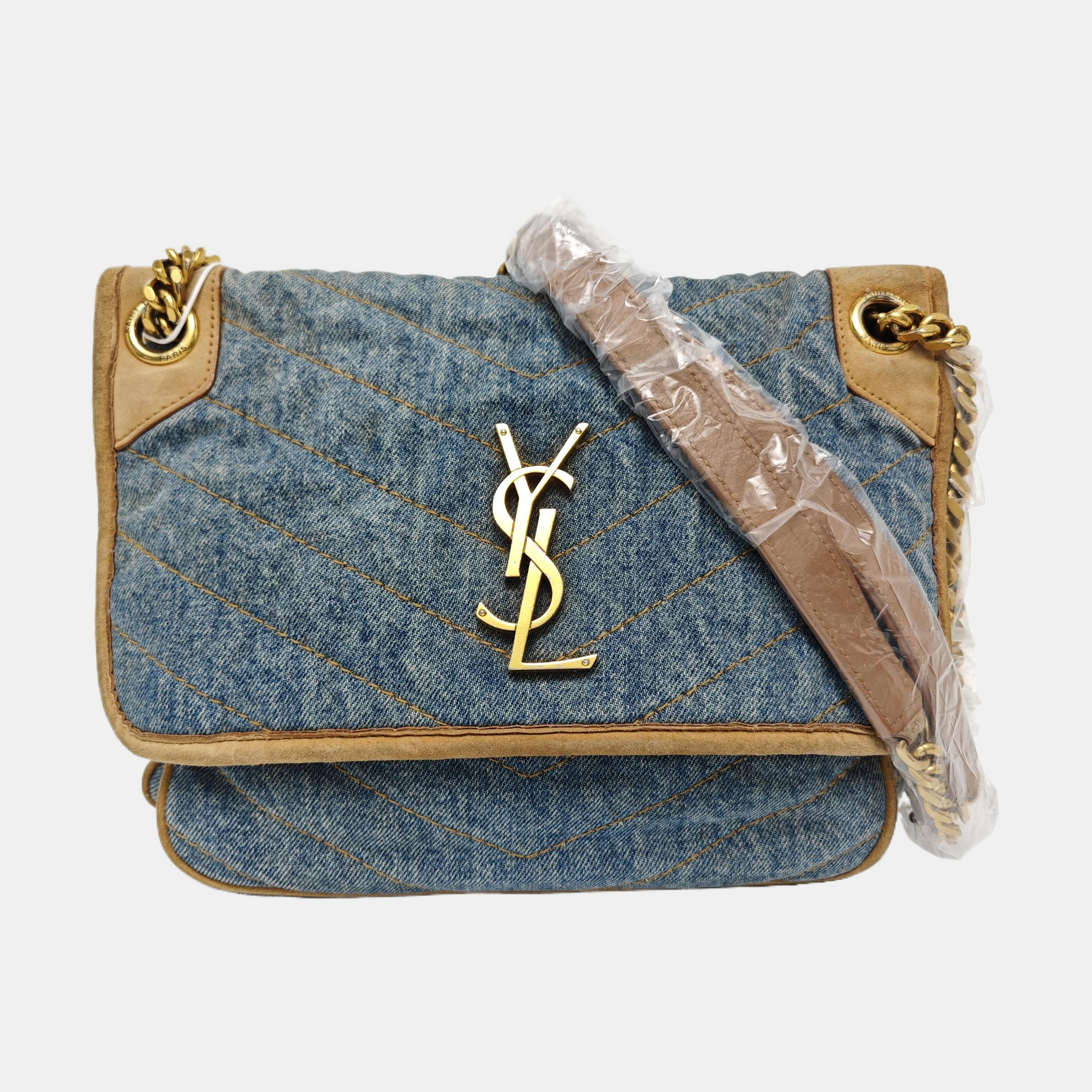 NIKI Medium Chevron Denim Blue