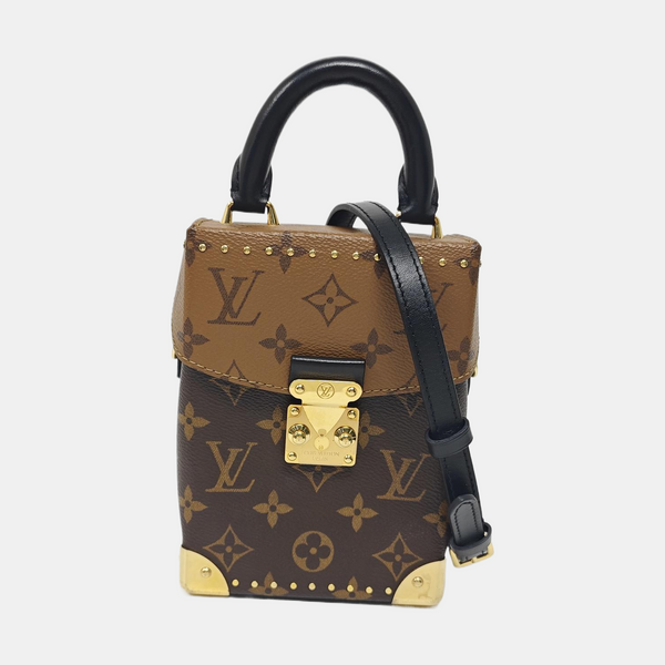 CAMERA BOX Monogram Coated Canvas Brown