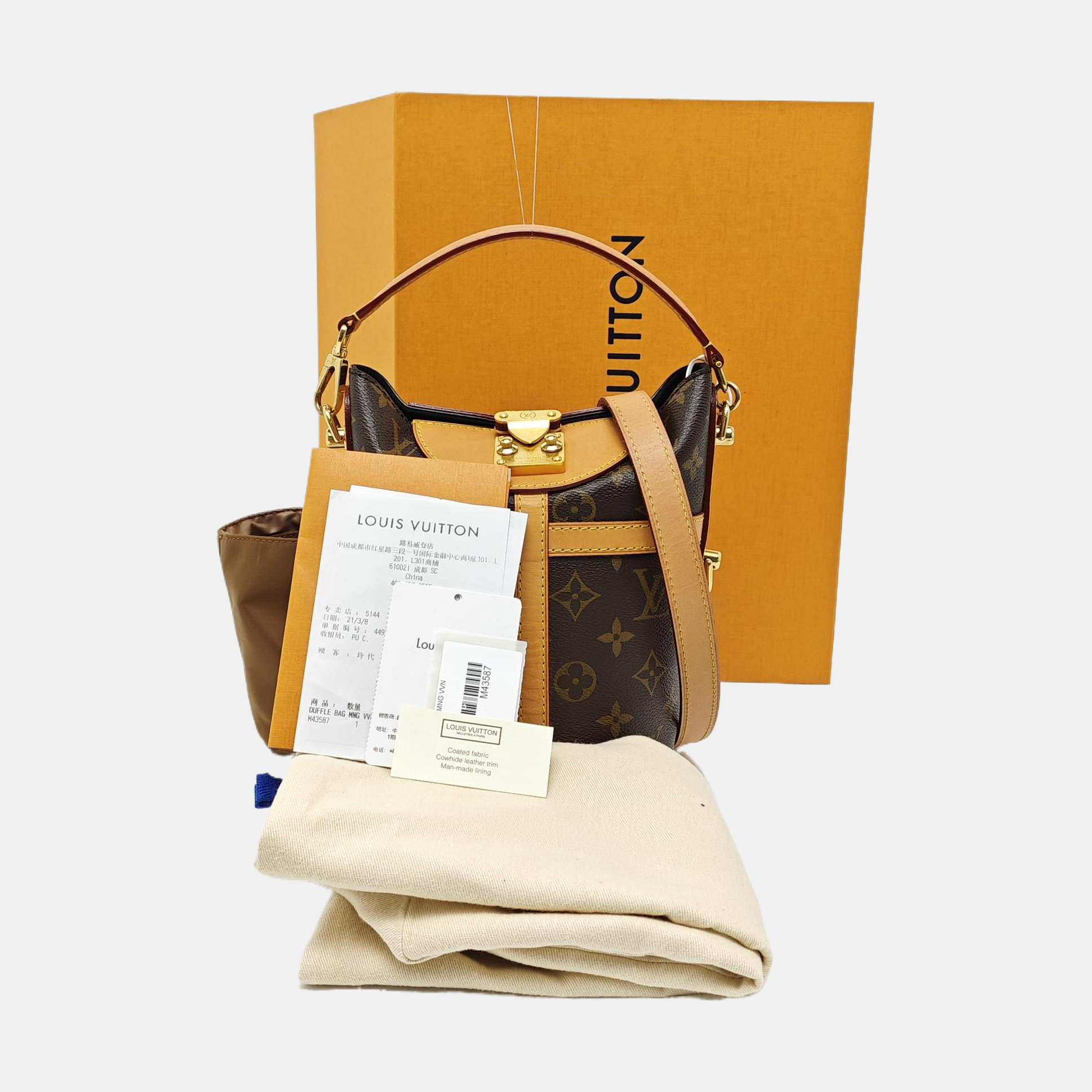 DUFFLE Monogram Coated Canvas Brown